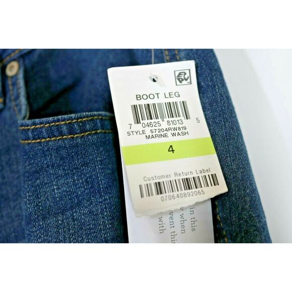 NWT Style & Co Dark Wash Blue Denim Curvy-Fit Boot Cut Jeans Women's Size 4 - Picture 6 of 8